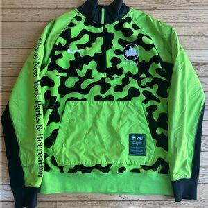 Nike x NYC Parks Neon Green and Black Camo Jacket- NYC Parks + Recreation